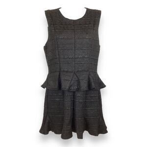 BEBE Black Sleeveless Peplum Mini Dress size L